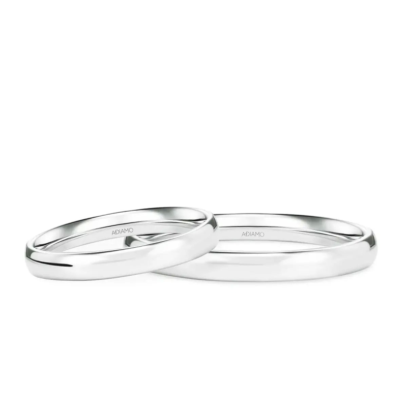 Obrączki ślubne, białe złoto, półokrągłe, 3mm: 8, 23 - zdjęcie: 1