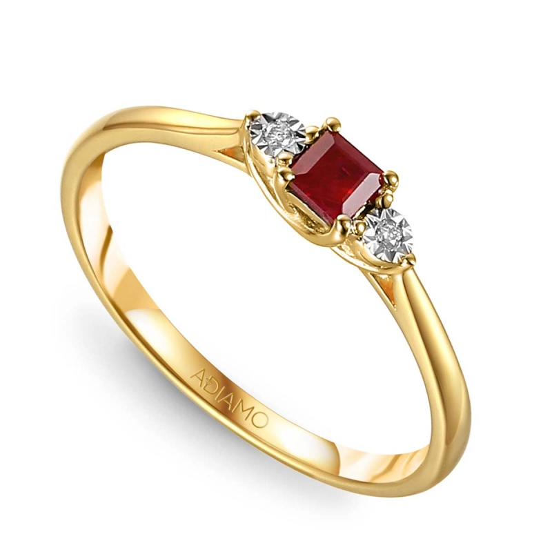 Pierścionek z rubinem i diamentami (R70387 Y RU): 9 - zdjęcie: 1