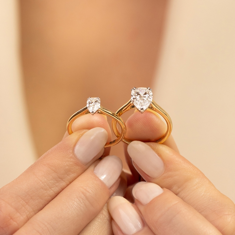 Pierścionek z diamentem laboratoryjny (R96123 2,02ct YW LGD) - zdjęcie: 4