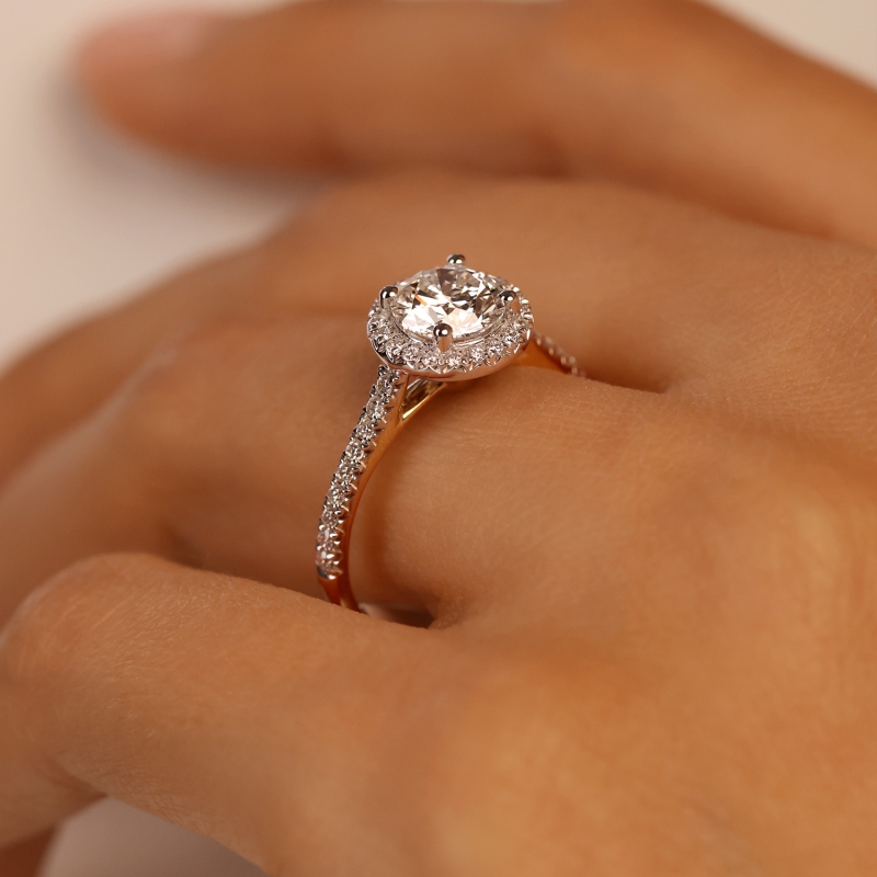 Pierścionek z diamentami laboratoryjnymi (R95579 YW LGD 1,07ct): 14 - zdjęcie: 6