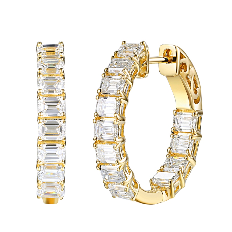 Kolczyki z diamentami laboratoryjnymi (E100545 Y A LGD) - zdjęcie: 1