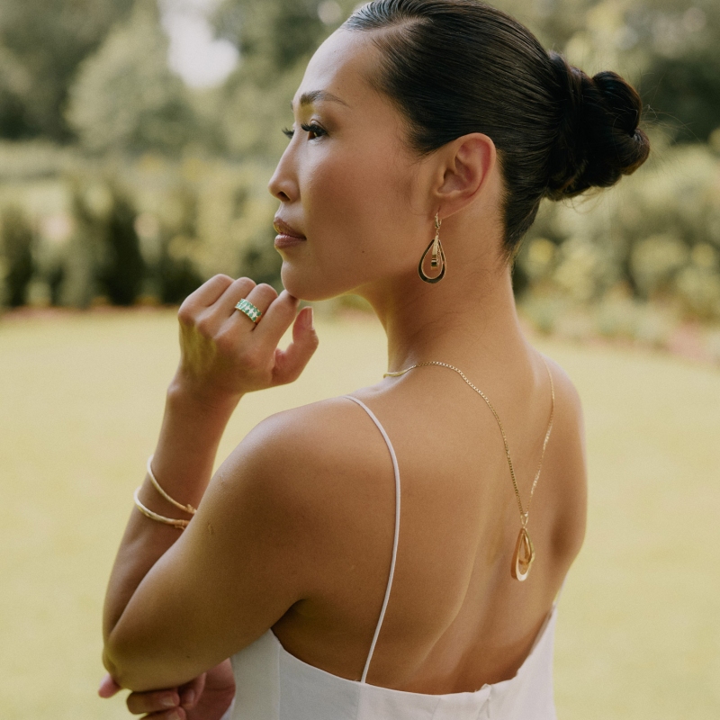 Pierścionek ze szmaragdami i diamentami (R93895 Y EM) : 10 - zdjęcie: 8