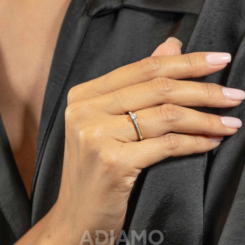 Pierścionek z diamentami (R43410 W): 9 - zdjęcie: 2