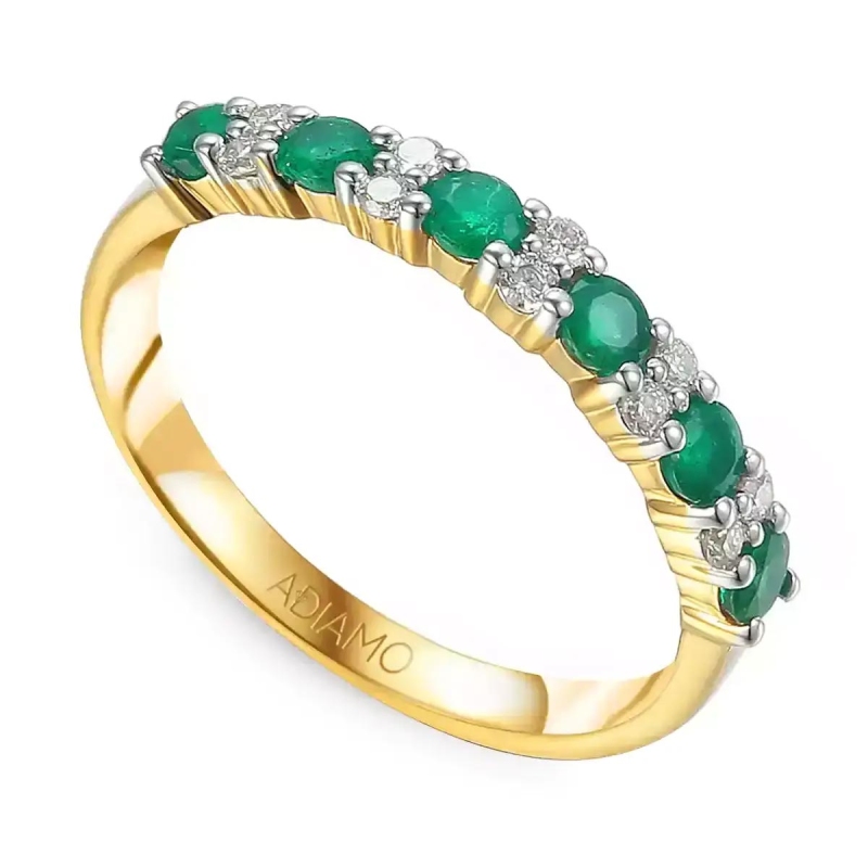 Pierścionek ze szmaragdami i diamentami: 15 - zdjęcie: 1