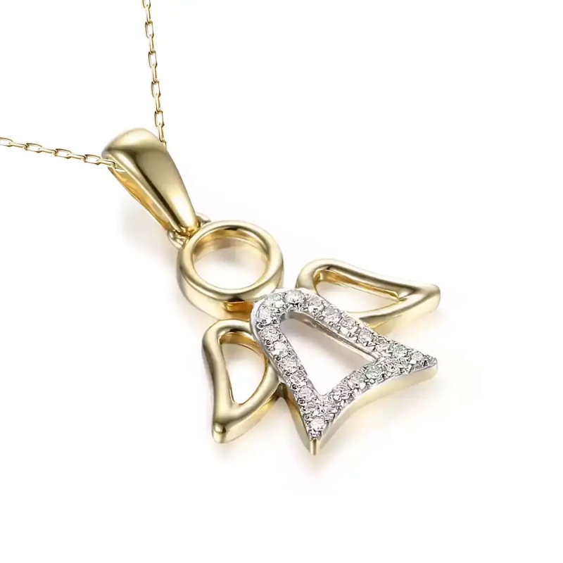 Zawieszka aniołek z diamentami (P53210 Y) - zdjęcie: 1