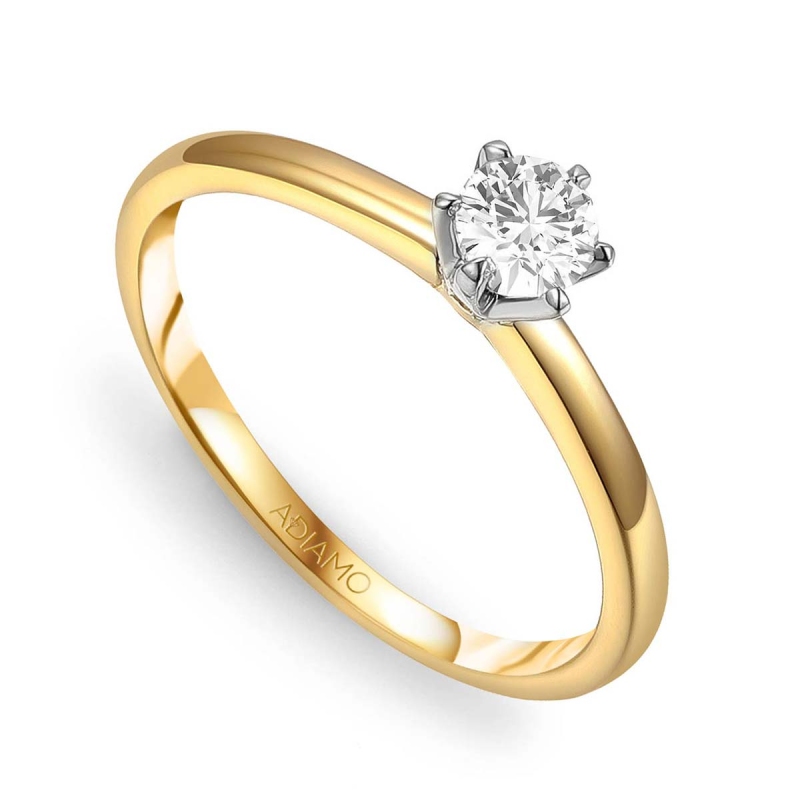 Pierścionek z diamentem (R58829 YW 0,40ct) - zdjęcie: 1