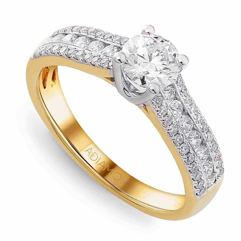 Pierścionek z diamentami (R40639 YW 0,50ct): 12 - zdjęcie: 1