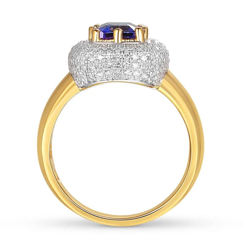 Pierścionek z tanzanitem i diamentami (R88489 Y T): 8 - zdjęcie: 4