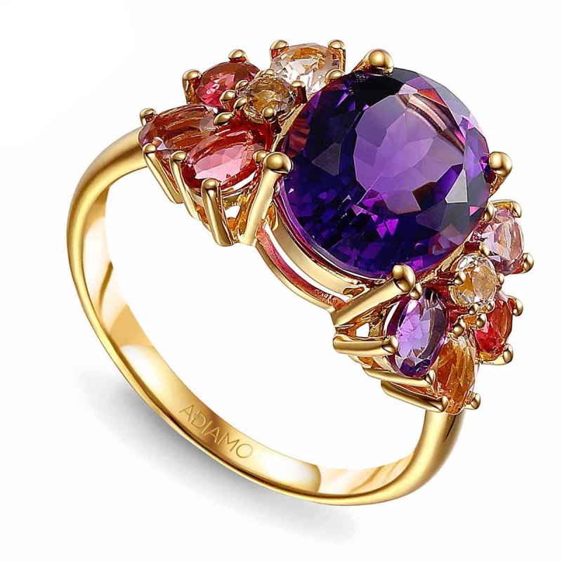 Pierścionek z kolorowymi kamieniami (R88902 Y): 7 - zdjęcie: 1