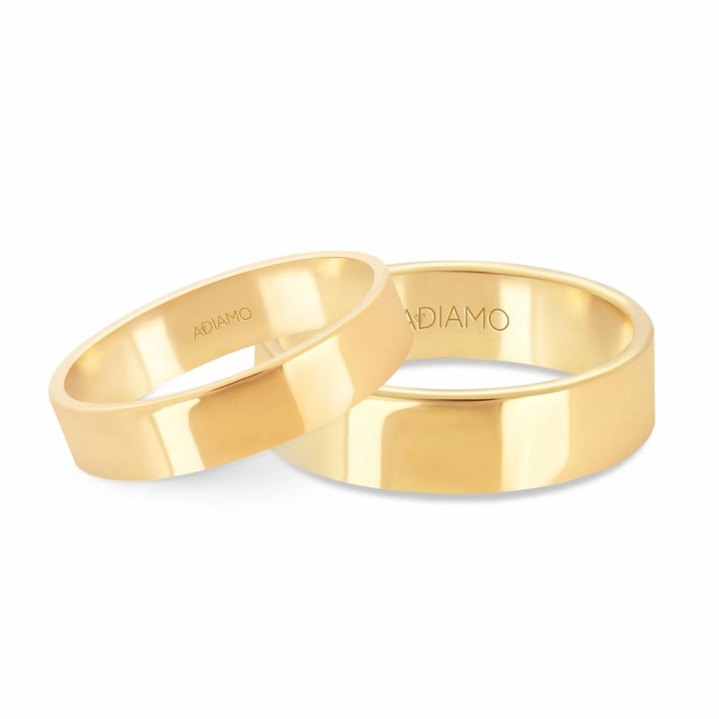 Obrączki ślubne, żółte złoto, płaskie, 5mm: 8, 23 - zdjęcie: 1