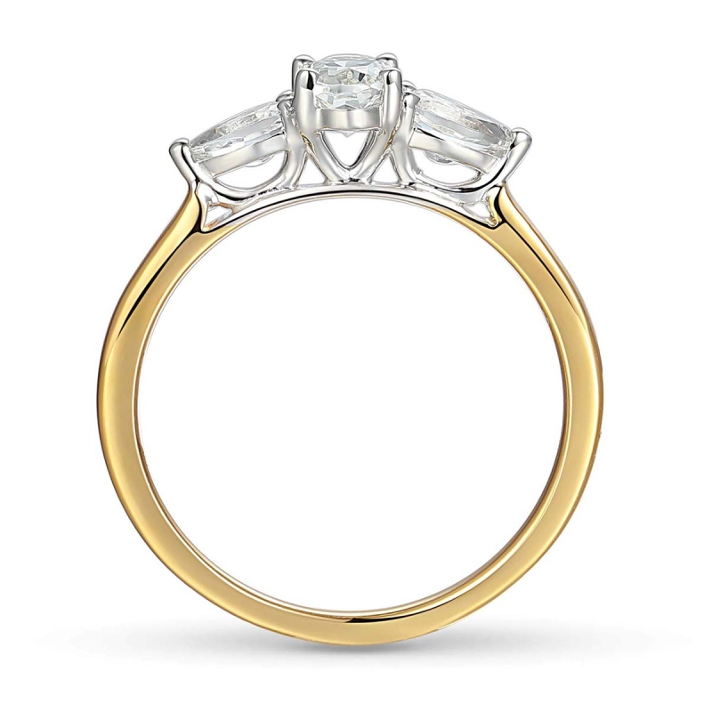 Pierścionek z białymi topazami (R72665 YW WT): 10 - zdjęcie: 4