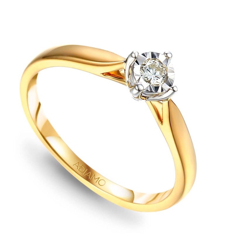 Pierścionek z diamentem (R73478 YW 0,14ct): 10 - zdjęcie: 1