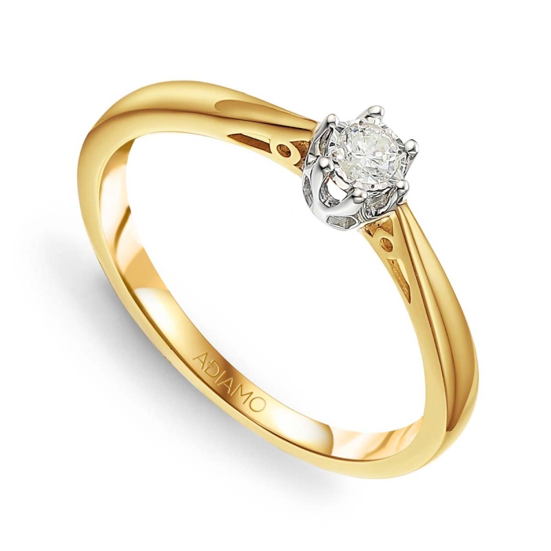 Pierścionek z diamentem (R88312 YW 0,08ct): 7 - zdjęcie: 1