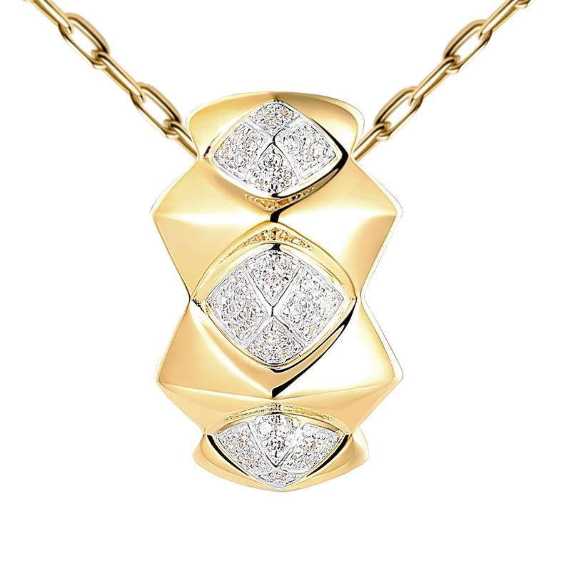 Zawieszka z żółtego złota z diamentami - 0,10 ct (P100719 Y) - zdjęcie: 1
