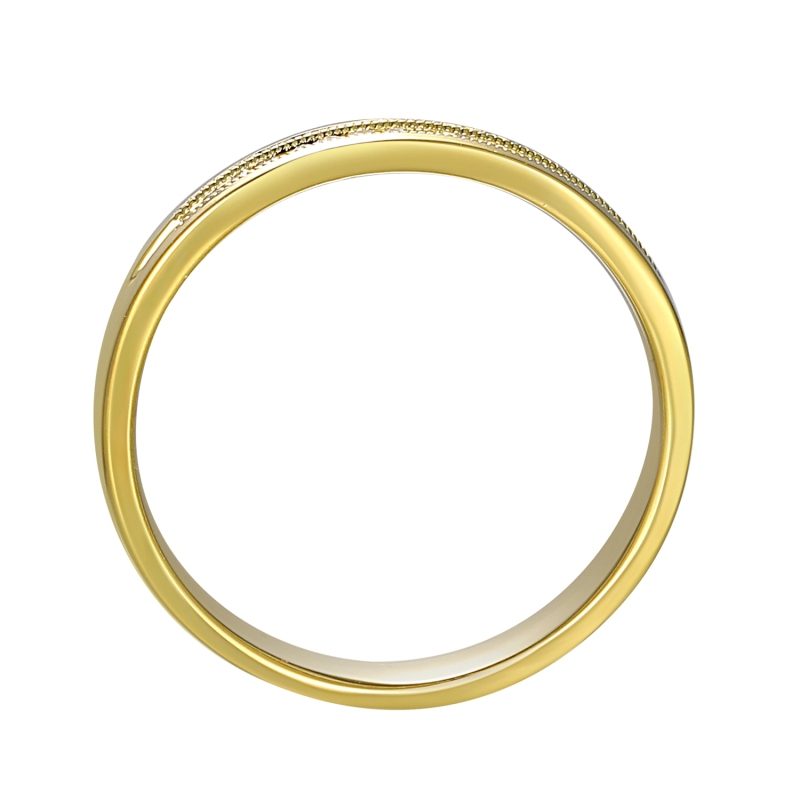Obrączka ślubna z żółtego złota z diamentami laboratoryjnymi, 3 mm  (O-R46063 Y LGD): 10 - zdjęcie: 3