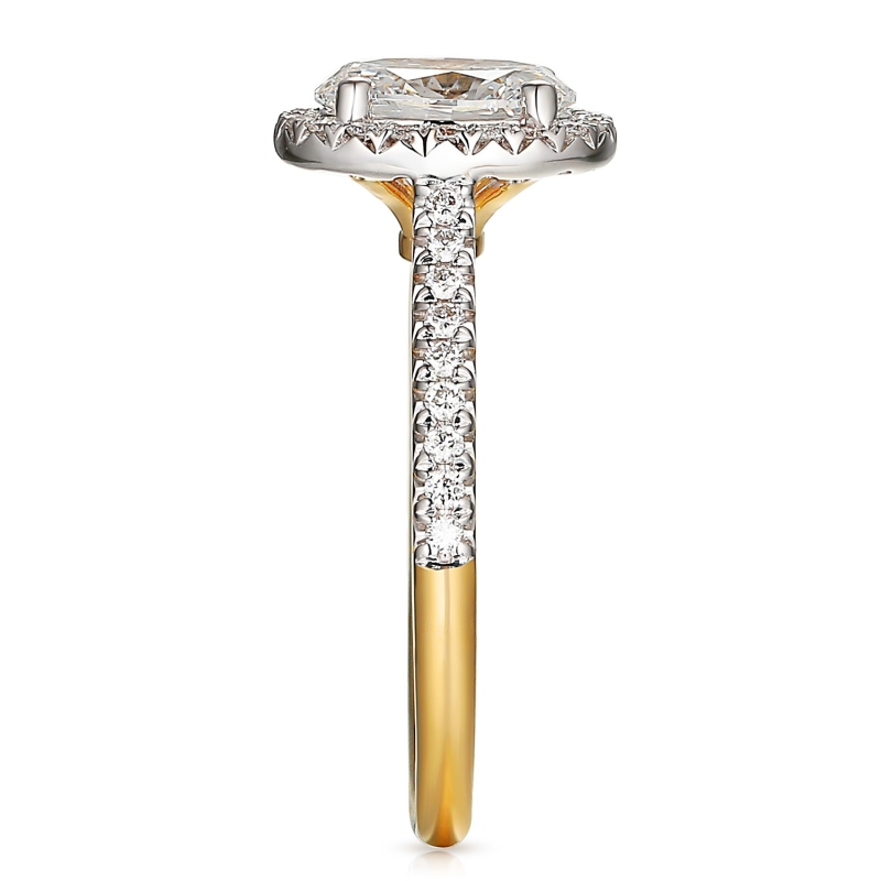 Pierścionek z diamentami laboratoryjnymi (R95581 YW LGD 1,06ct): 14 - zdjęcie: 3