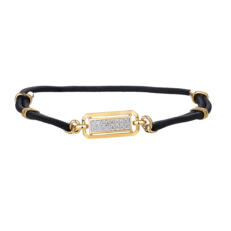 Męska bransoletka sznurkowa z diamentami laboratoryjnymi - zdjęcie: 1