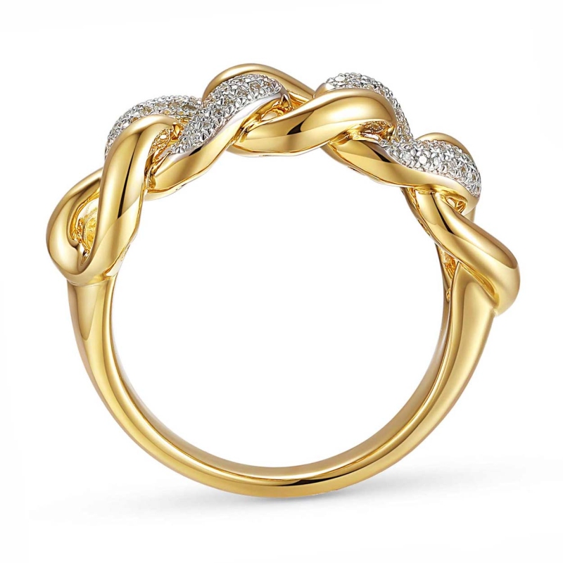 Pierścionek pancerka z diamentami (R92538 Y): 7 - zdjęcie: 4