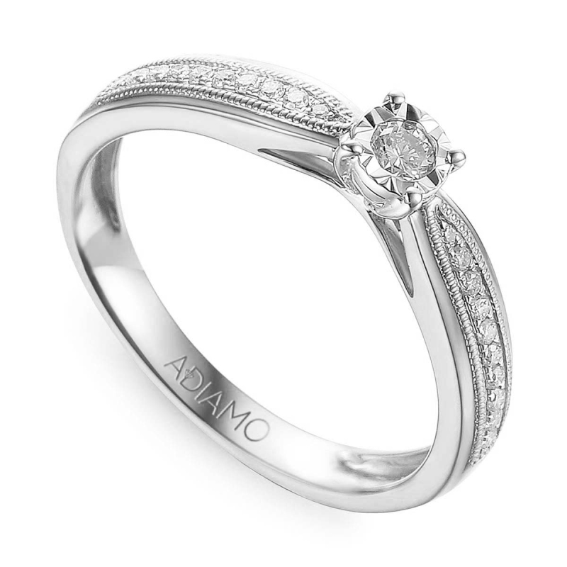 Pierścionek z diamentami (R55129 W): 10 - zdjęcie: 1