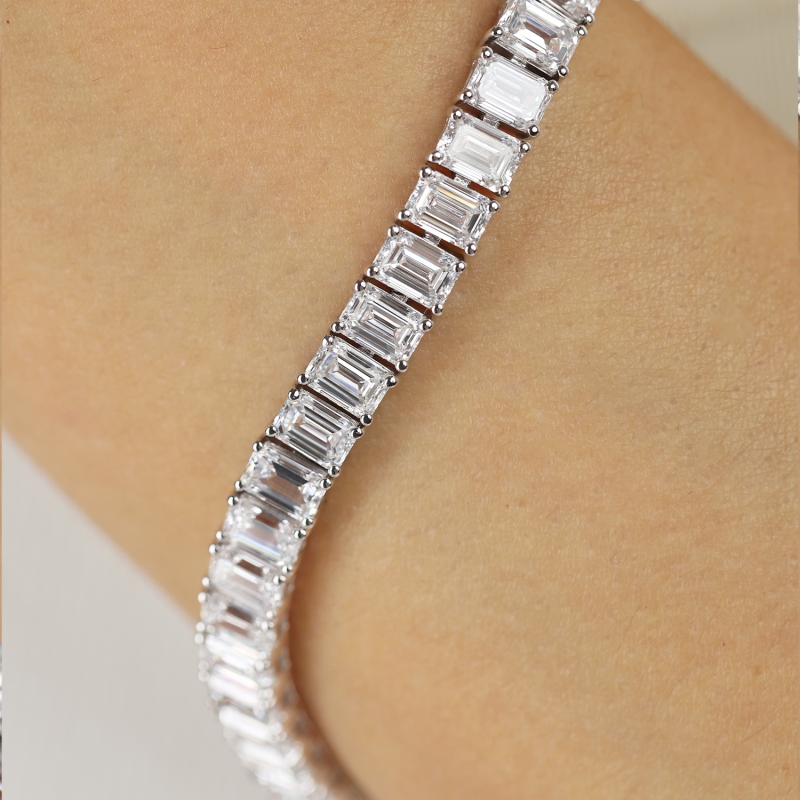 Bransoletka tenisowa z diamentami laboratoryjnymi (B09507 21,4ct W LGD) - zdjęcie: 4