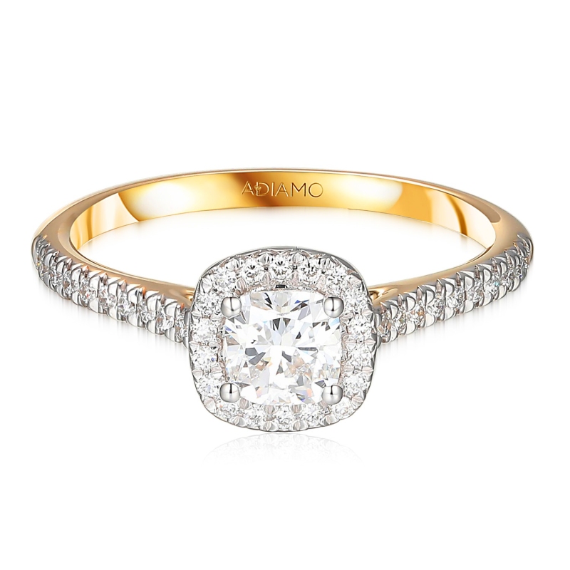 Pierścionek z diamentami laboratoryjnymi (R95583 YW LGD 0,52ct): 12 - zdjęcie: 2