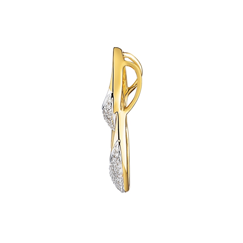 Zawieszka z żółtego złota z diamentami - 0,22 ct (P95403 Y) - zdjęcie: 3