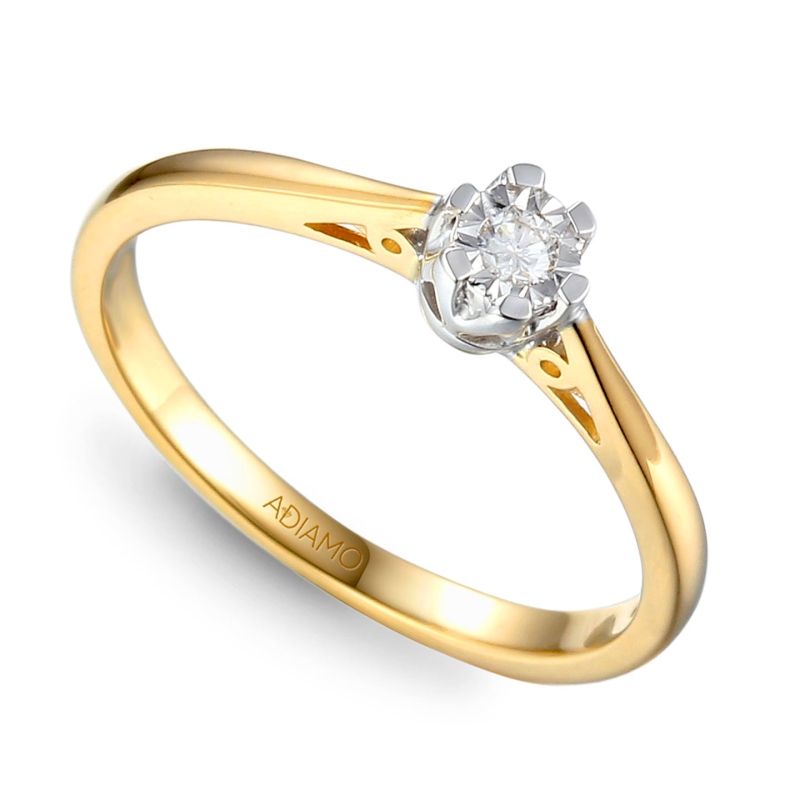 Pierścionek z diamentami (R58899 YW 0,09 ct): 10 - zdjęcie: 1