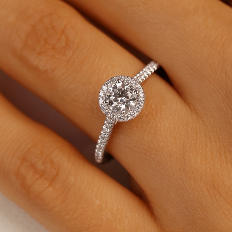 Pierścionek z diamentami laboratoryjnymi (R95579 W LGD 0,54ct): 14 - zdjęcie: 5