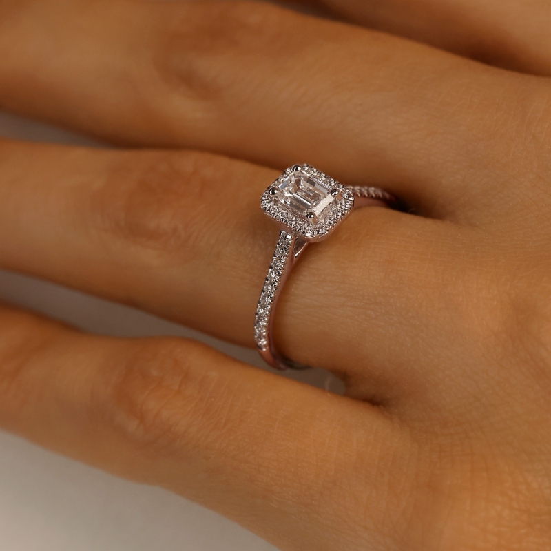 Pierścionek z diamentami laboratoryjnymi (R95584 YW LGD 0,52ct): 12 - zdjęcie: 5