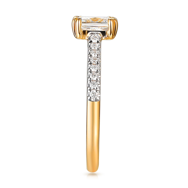 Pierścionek z diamentem laboratoryjnym w szlifie princess cut (R100835 Y LGD 1,07ct): 10 - zdjęcie: 3