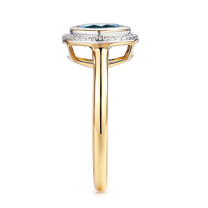 Pierścionek z london blue topazem i diamentami (R97348 Y LBT): 10 - zdjęcie: 3
