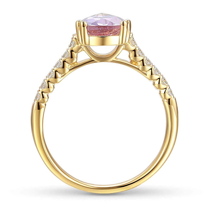 Pierścionek z różowym ametystem i diamentami (R86441 Y PAM): 13 - zdjęcie: 4