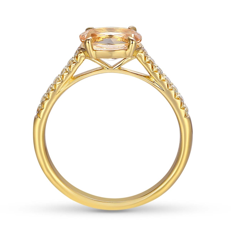 Pierścionek z morganitem i diamentami (R86650 Y MR): 7 - zdjęcie: 2