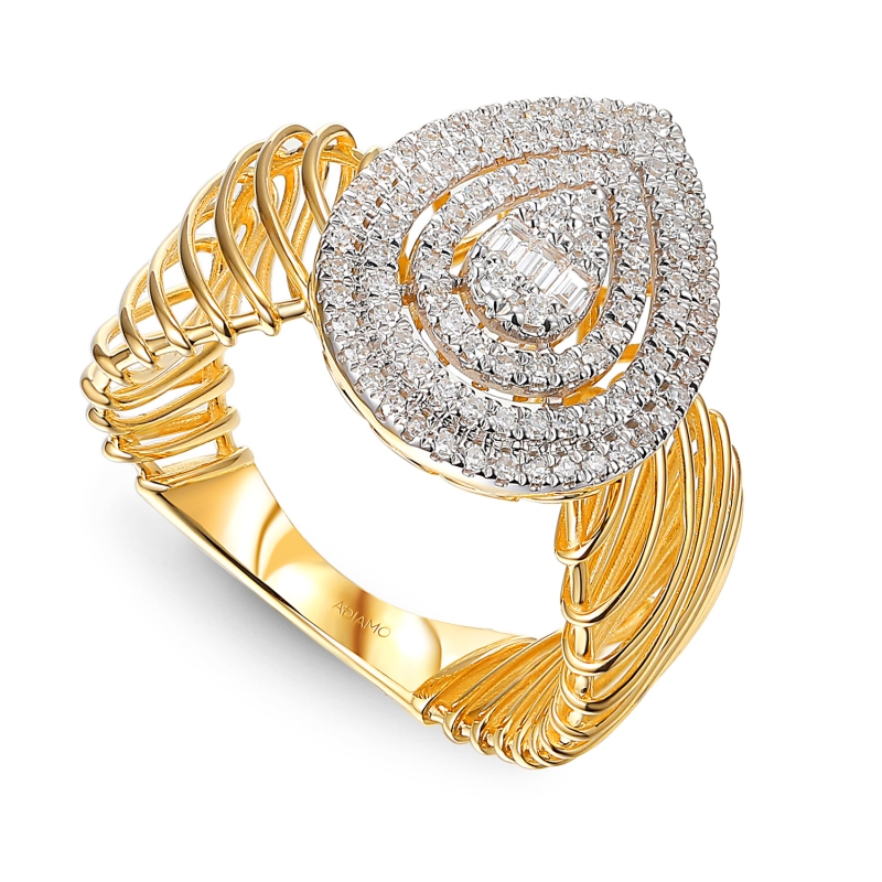 Pierścionek z diamentami (R101938 YW): 16 - zdjęcie: 1