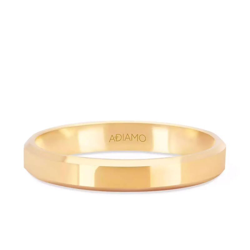 Obrączka ślubna, żółte złoto, trapezowa, damska, 3 mm (O-AD03 3M Y D): 7 - zdjęcie: 1