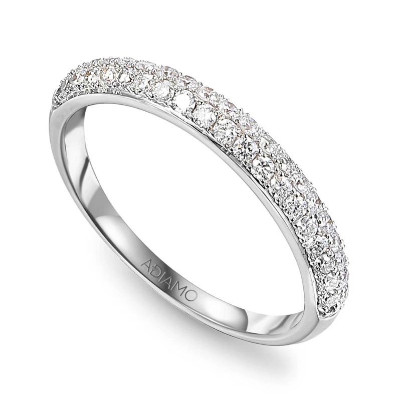 Obrączka ślubna damska, białe złoto, diamenty laboratoryjne, 2,7 mm - 0,40 ct (O-R36080 W LGD): 10 - zdjęcie: 1