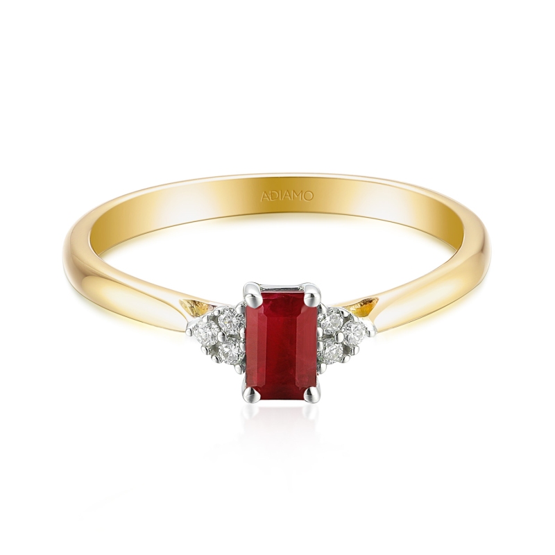 Pierścionek z rubinem i diamentami (R88463 Y RU): 10 - zdjęcie: 2