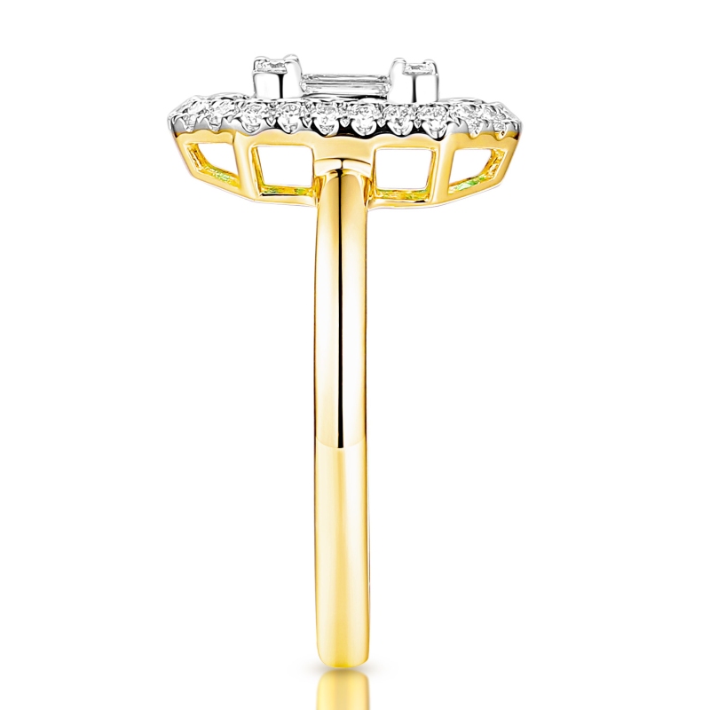 Pierścionek ze szmaragdami laboratoryjnymi (R98892 Y LGEM): 16 - zdjęcie: 4