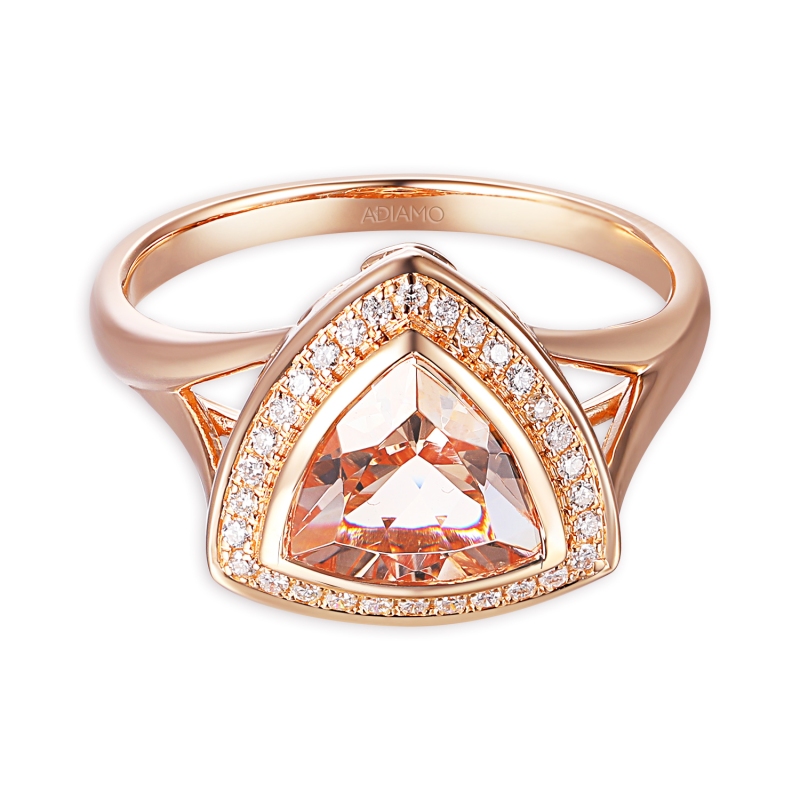 Pierścionek z morganitem i diamentami (R56809 R MR): 7 - zdjęcie: 3