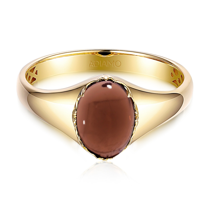 Sygnet złoty z kwarcem dymnym (R97688 Y SQ): 24 - zdjęcie: 3