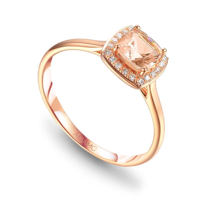 Pierścionek z morganitem i diamentami (R62906 R M MR): 7 - zdjęcie: 1