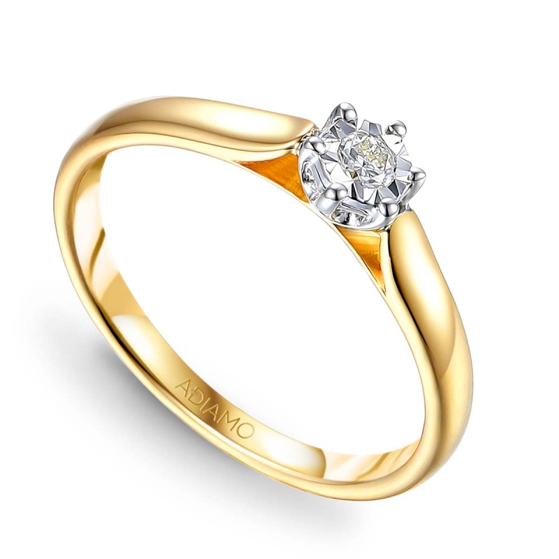 Pierścionek z diamentem (R83527 YW 0,09ct): 10 - zdjęcie: 1