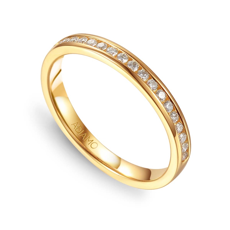 Obrączka ślubna z diamentami, 2,4 mm (O-R46038 Y): 10 - zdjęcie: 1