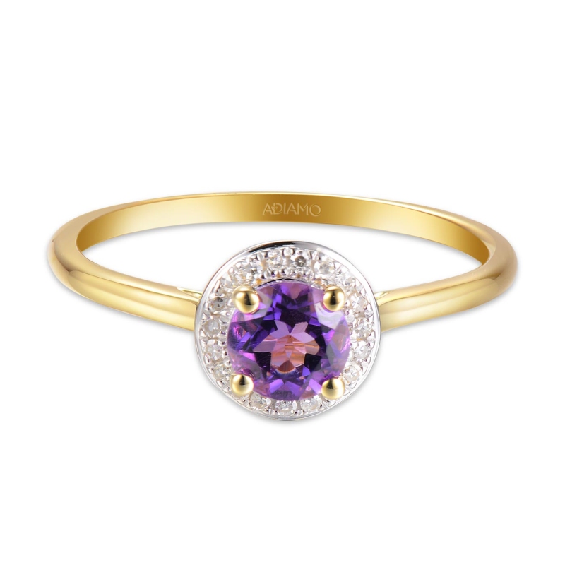 Pierścionek z ametystem i diamentami (R62900 Y M AM): 8 - zdjęcie: 2