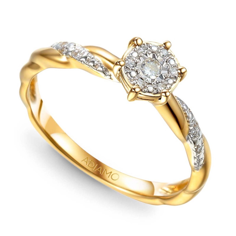 Pierścionek z diamentami (R71617 Y): 8 - zdjęcie: 1