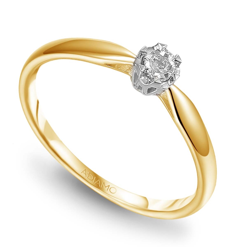 Pierścionek z diamentami (R70367 YW 0,04ct): 11 - zdjęcie: 1