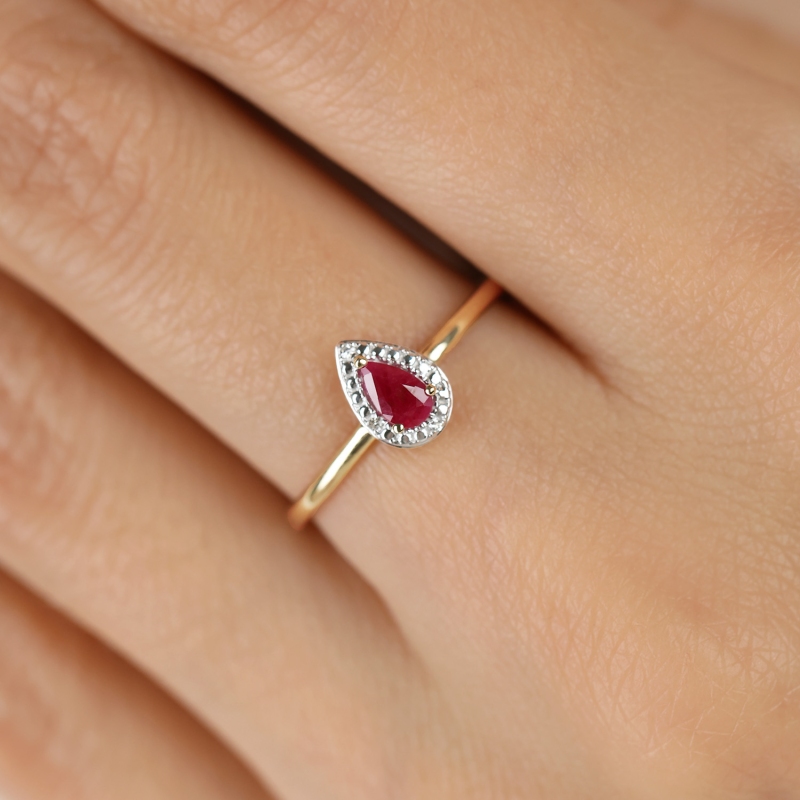 Pierścionek z rubinem i diamentami (R69348 Y RU): 13 - zdjęcie: 3