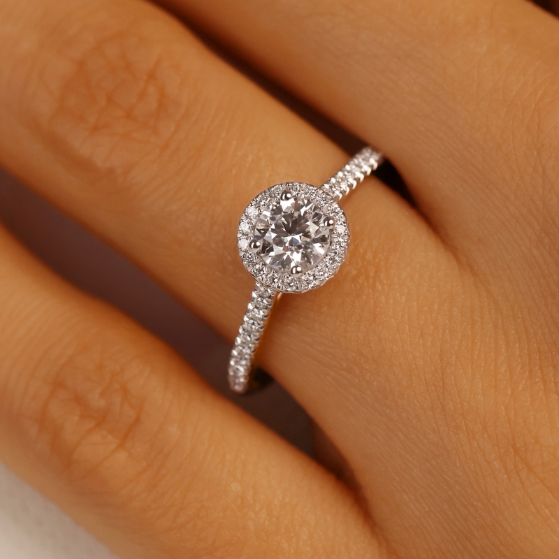 Pierścionek z diamentami laboratoryjnymi (R95579 YW LGD 0,53ct): 12 - zdjęcie: 5