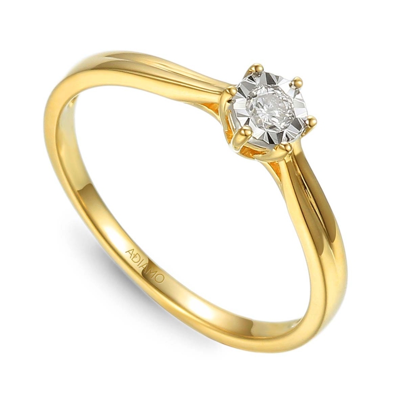 Pierścionek z diamentami (R50337 Y 0,09 ct): 15 - zdjęcie: 1