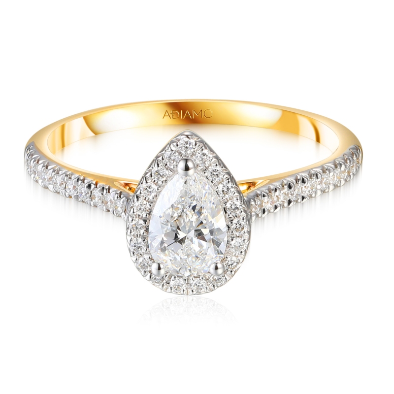 Pierścionek z diamentami laboratoryjnymi (R95580 YW LGD 0,54ct): 12 - zdjęcie: 3